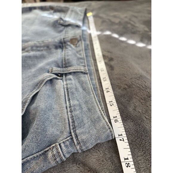 Women's Slit Front Denim Maxi Skirt Size 1X Blue Light Wash Preppy Trendy - Picture 6 of 8